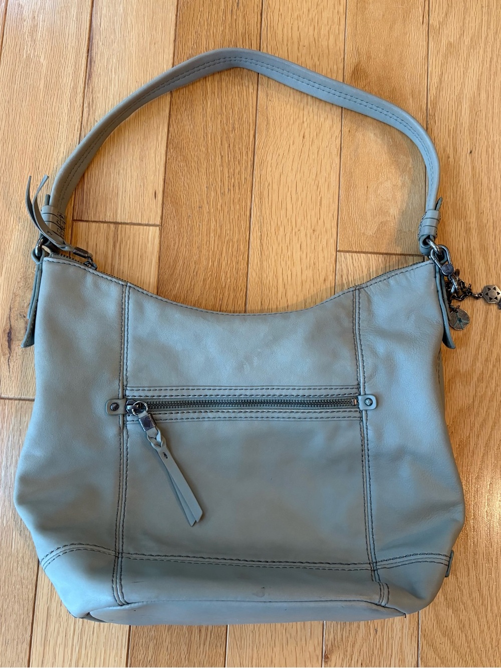 THE SAK Sequoia Hobo Leather Shoulder Handbag Purse -Beige